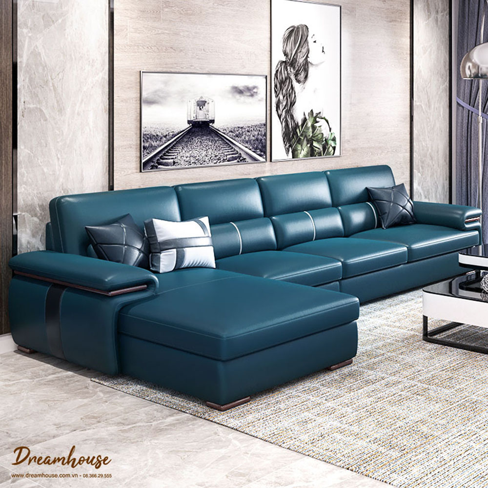 Sofa da Brazil cao cấp Kiểu dáng sofa bề thế phù hợp với các phòng khách lớn