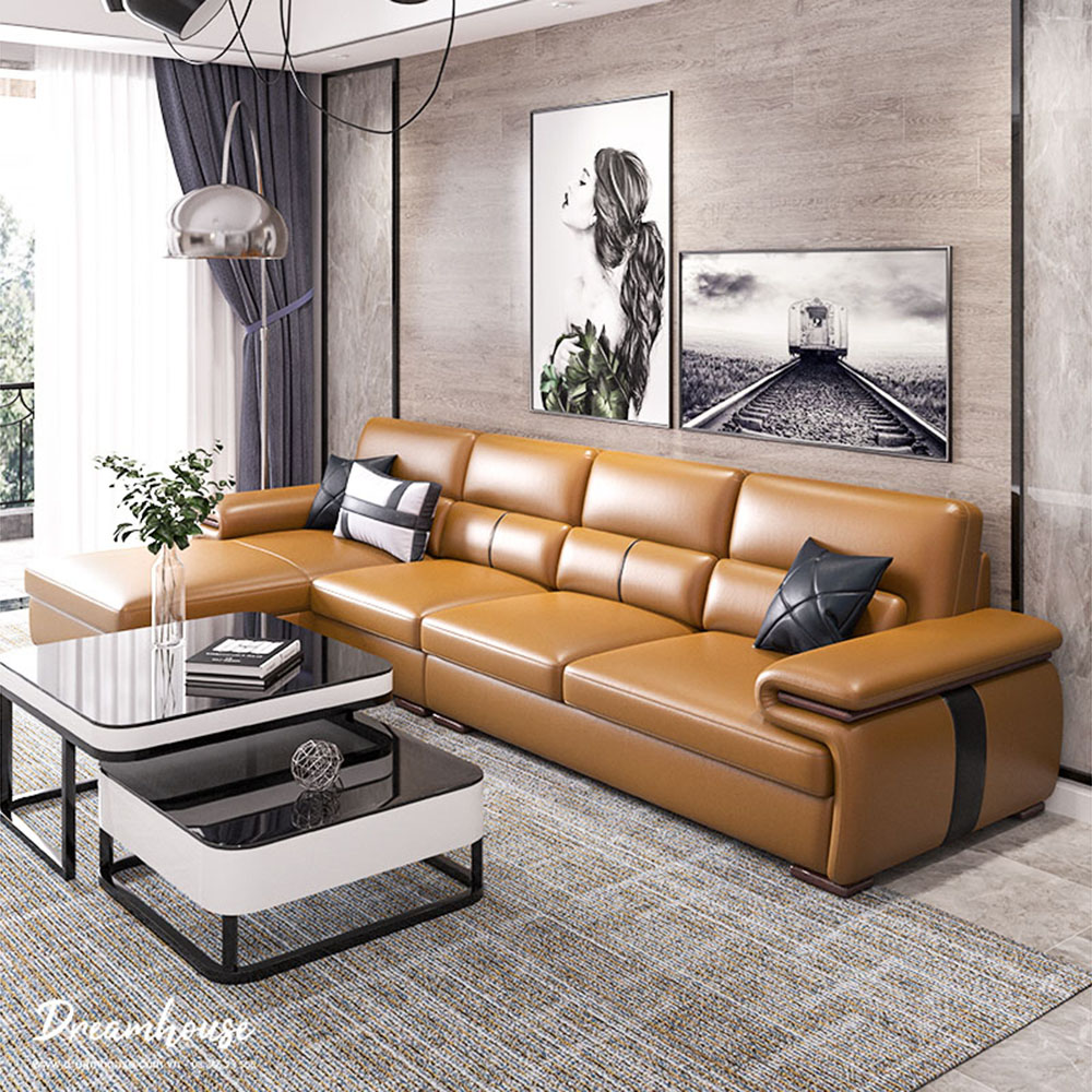 Sofa da bò Brazil sang trọng