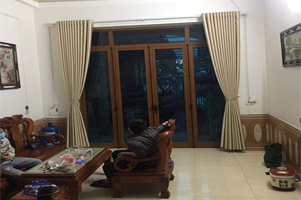 Rèm Vải Thô Một Màu-Vàng R854