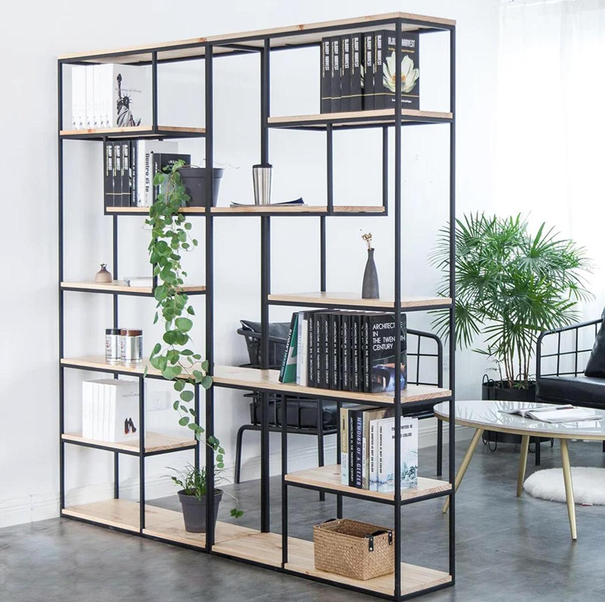 trang trí kệ sách đẹp mắt