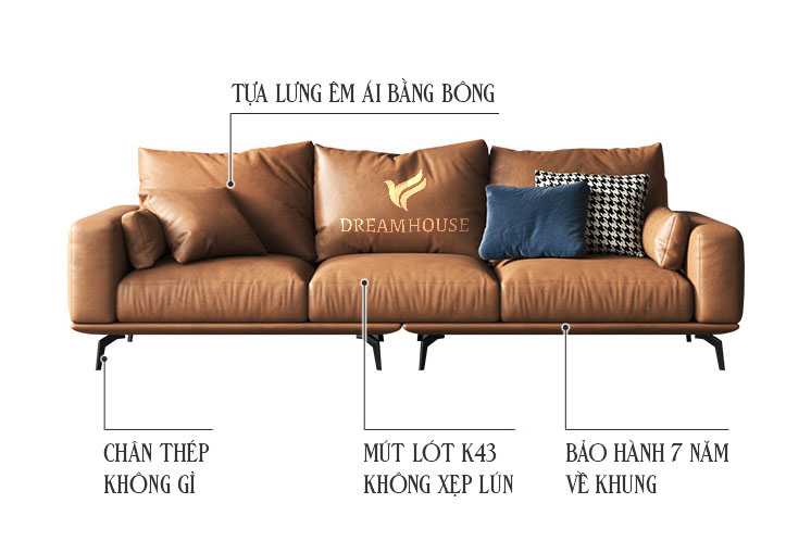 Sofa sử dụng những chất liệu cao cấp nhất