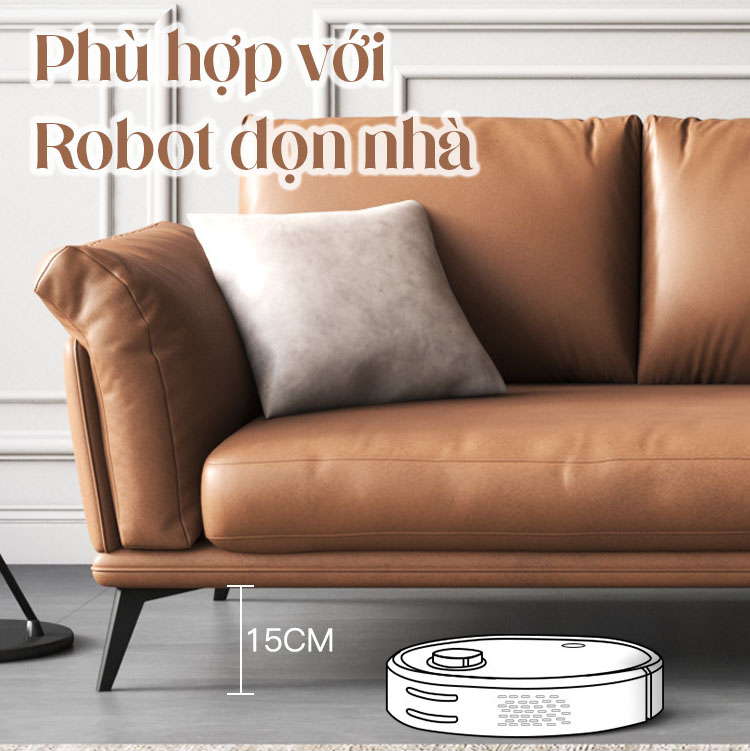 Sofa văng độc đáo, chân cao phù hợp với robot hút nhà