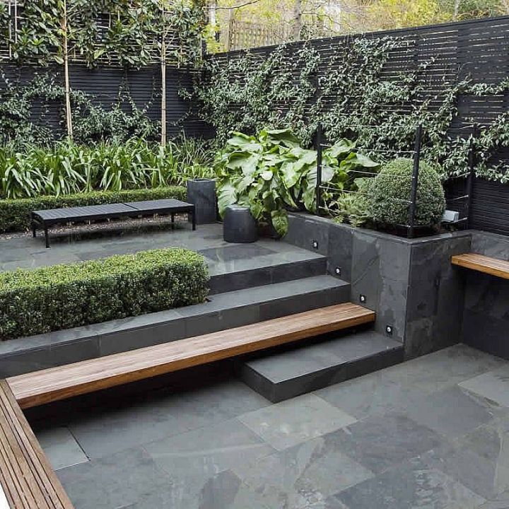 Tiểu cảnh sân vườn mini kết hợp bậc thang Tiểu cảnh sân vườn mini kết hợp bậc thang
