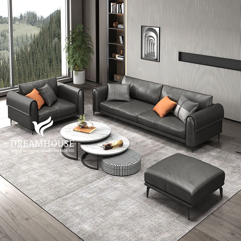 Sofa da phong cách hiện đại S799