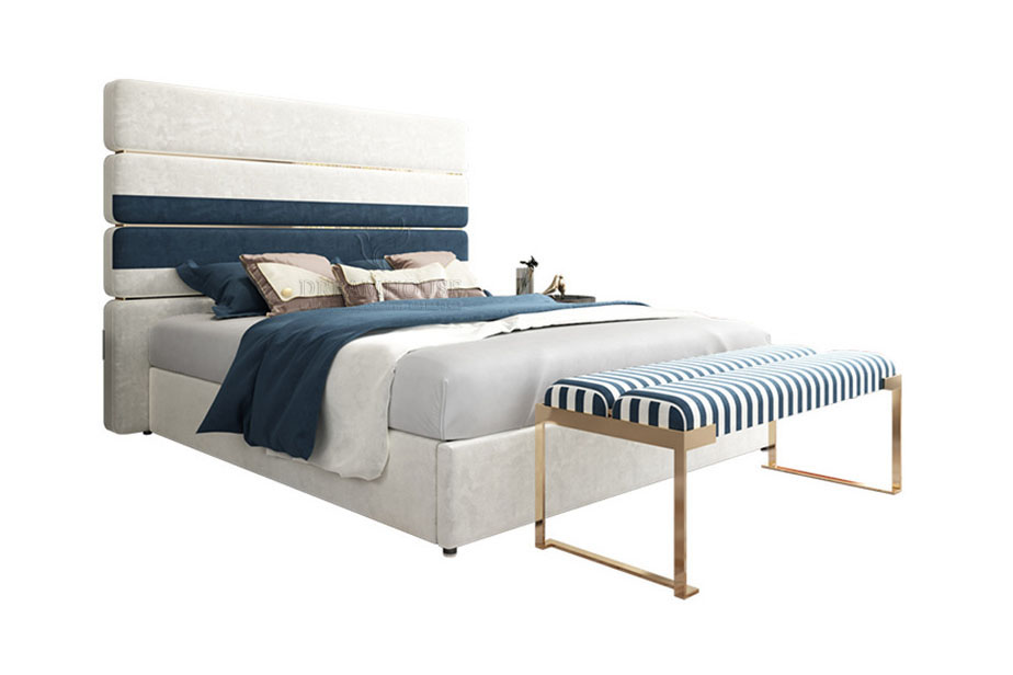 Giường bọc nỉ ốp phụ kiện đồng B312