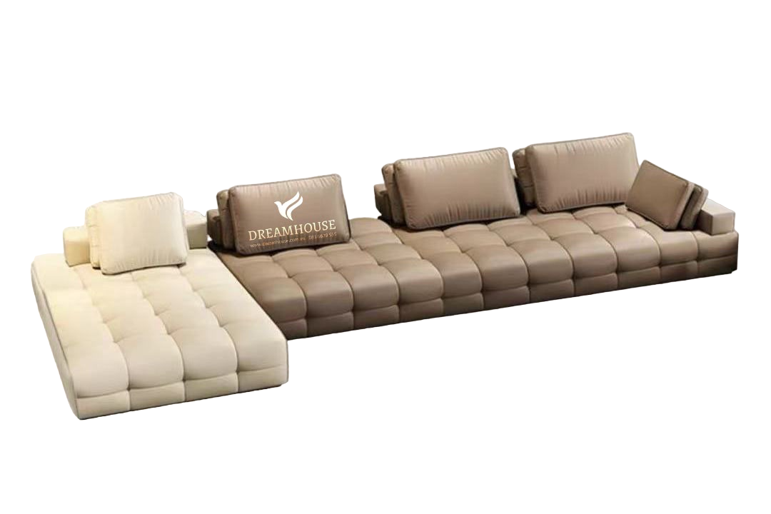 Sofa Minotti bọc da trẻ trung S308