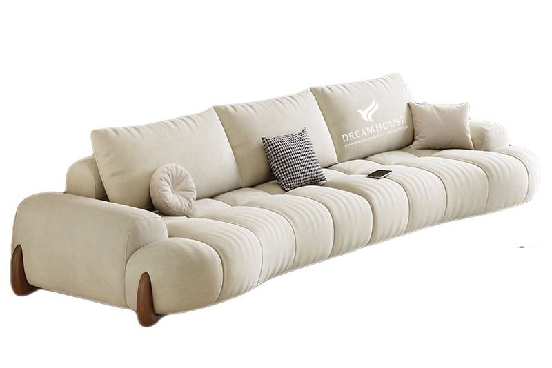 Sofa Puffs bọc da lộn phong cách Ý S284