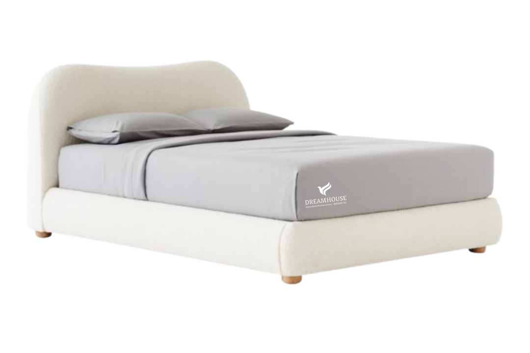 Giường Diana bọc vải boucle Bắc Âu B326
