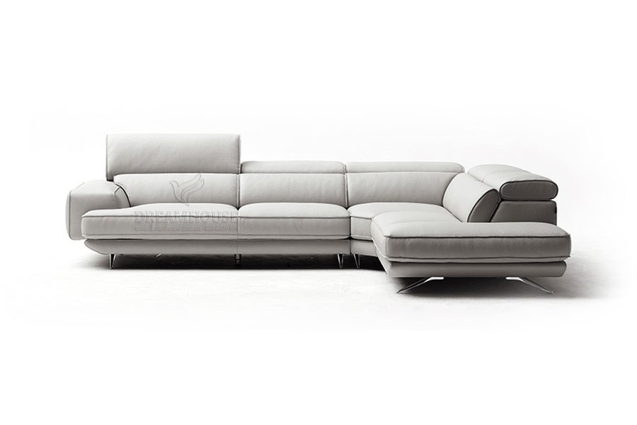 Sofa góc bọc da tựa lưng gật gù độc đáo S912