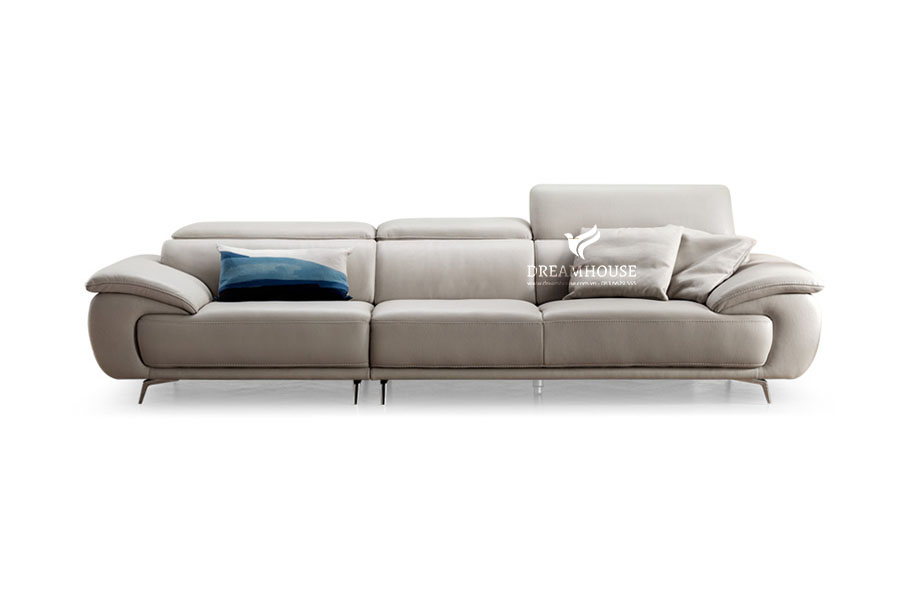 Sofa văng tay be bọc da sang trọng S188