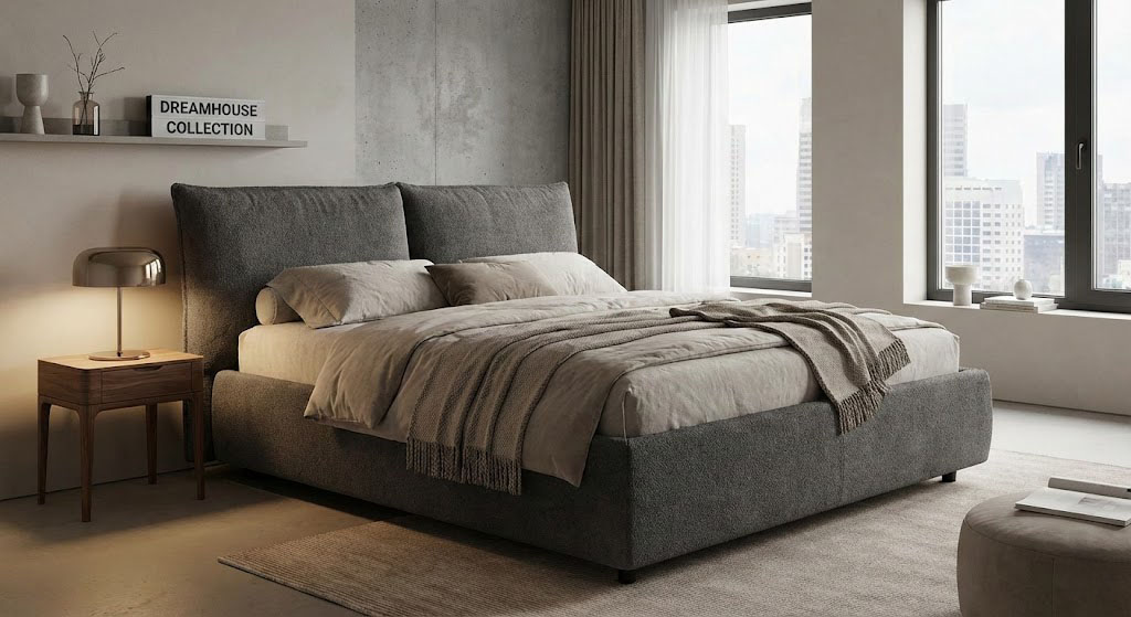 Giường bọc nỉ phong cách nội thất Châu Âu