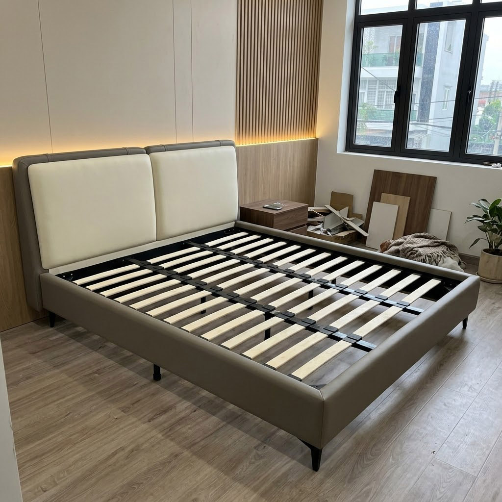 Khách hàng Tuấn review Giường bọc da phong cách tối giản B622